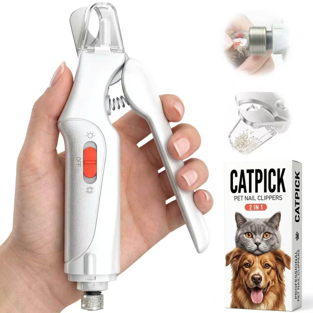 Ultimate 2-In-1 Cat & Dog Nail Clippers with LED Light - Safe, Quiet, and USB Rechargeable Trimmers for All Pet Sizes