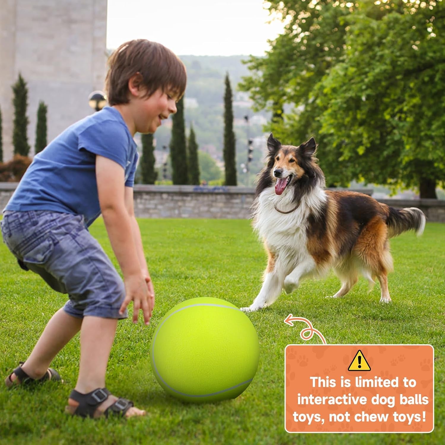 Giant Large Tennis Ball for Dogs: 9.5" Premium Balls for Dog for Outdoor Play Chasing, Big Tennis Ball Dogs Toy, Tennis Ball for Small Medium Large Dogs, Pet Ball Birthday, Yellow
