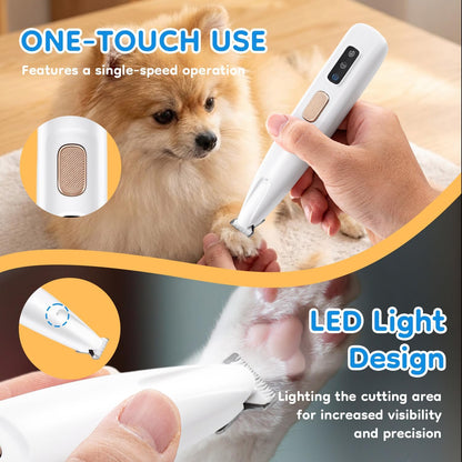 Pet Micro Precision Trimmer, Multifunctional Pet Hair Trimmer Waterproof Rechargeable Shaver with LED Light for Paws Eyes Ears Face Buttocks for Small Dogs and Cats，50Db Quiet Shave.