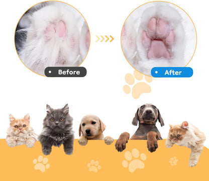 Pet Micro Precision Trimmer, Multifunctional Pet Hair Trimmer Waterproof Rechargeable Shaver with LED Light for Paws Eyes Ears Face Buttocks for Small Dogs and Cats，50Db Quiet Shave.