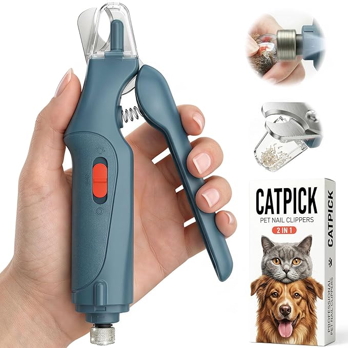 Ultimate 2-In-1 Cat & Dog Nail Clippers with LED Light - Safe, Quiet, and USB Rechargeable Trimmers for All Pet Sizes