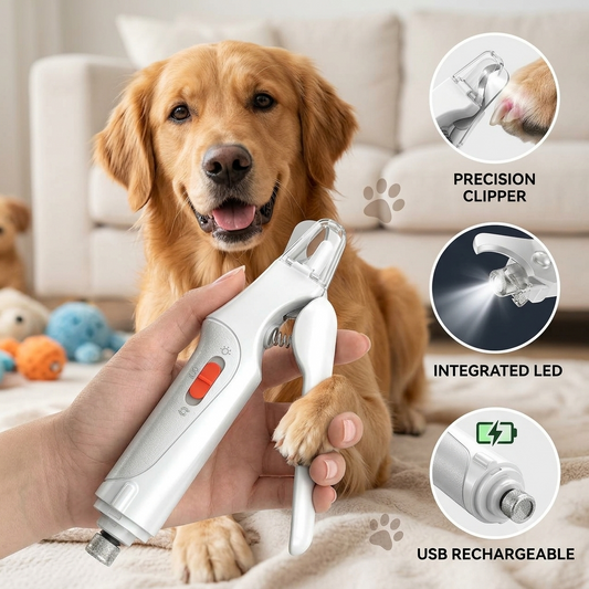 Ultimate 2-In-1 Cat & Dog Nail Clippers with LED Light - Safe, Quiet, and USB Rechargeable Trimmers for All Pet Sizes