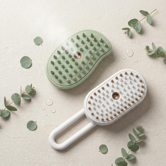 Revolutionary 3-in-1 Cat and Dog Grooming Brush with Steam Spray – Effortlessly Remove Hair and Pamper Your Pet!