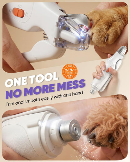 Ultimate 2-In-1 Cat & Dog Nail Clippers with LED Light - Safe, Quiet, and USB Rechargeable Trimmers for All Pet Sizes