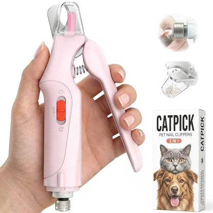 Ultimate 2-In-1 Cat & Dog Nail Clippers with LED Light - Safe, Quiet, and USB Rechargeable Trimmers for All Pet Sizes