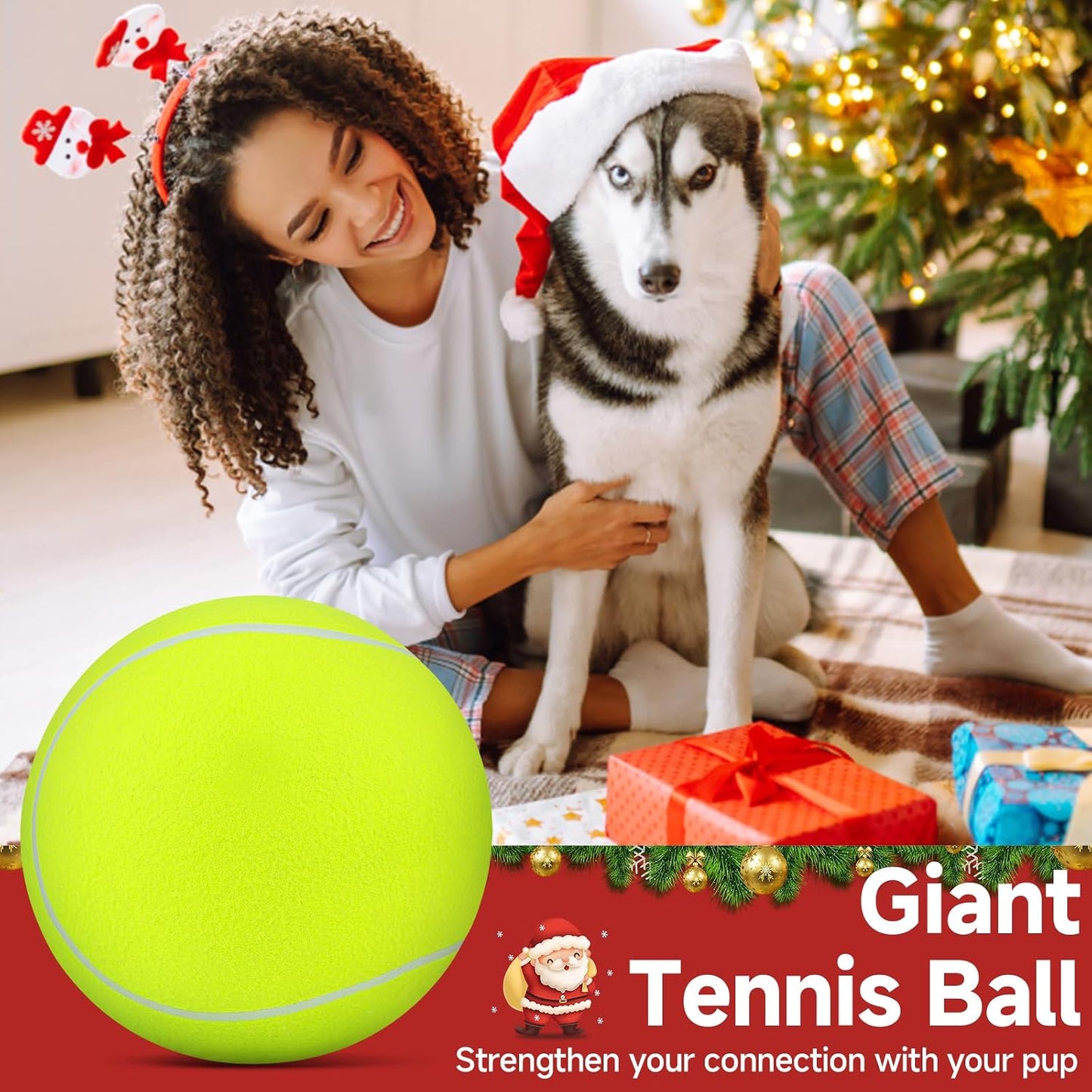 Giant Large Tennis Ball for Dogs: 9.5" Premium Balls for Dog for Outdoor Play Chasing, Big Tennis Ball Dogs Toy, Tennis Ball for Small Medium Large Dogs, Pet Ball Birthday, Yellow
