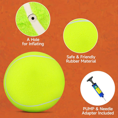 Giant Large Tennis Ball for Dogs: 9.5" Premium Balls for Dog for Outdoor Play Chasing, Big Tennis Ball Dogs Toy, Tennis Ball for Small Medium Large Dogs, Pet Ball Birthday, Yellow