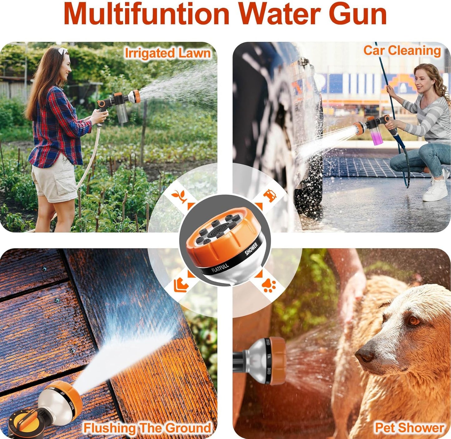 Transform Bath Time with Our Premium 8-Pattern Dog Washing Hose Attachment – Effortless Control, Built-In Soap Dispenser, and Leak-Proof Design!