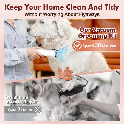 Ultimate Dog Grooming Kit: 3.2L Pet Grooming Vacuum with 12,000Pa Suction Power & 5 Essential Tools for Effortless Grooming