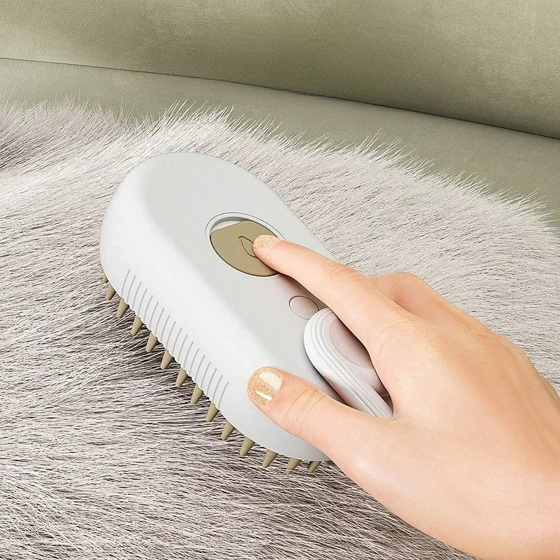 Revolutionary 3-in-1 Cat and Dog Grooming Brush with Steam Spray – Effortlessly Remove Hair and Pamper Your Pet!