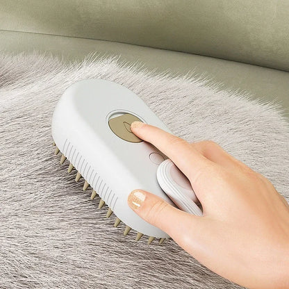 Revolutionary 3-in-1 Cat and Dog Grooming Brush with Steam Spray – Effortlessly Remove Hair and Pamper Your Pet!