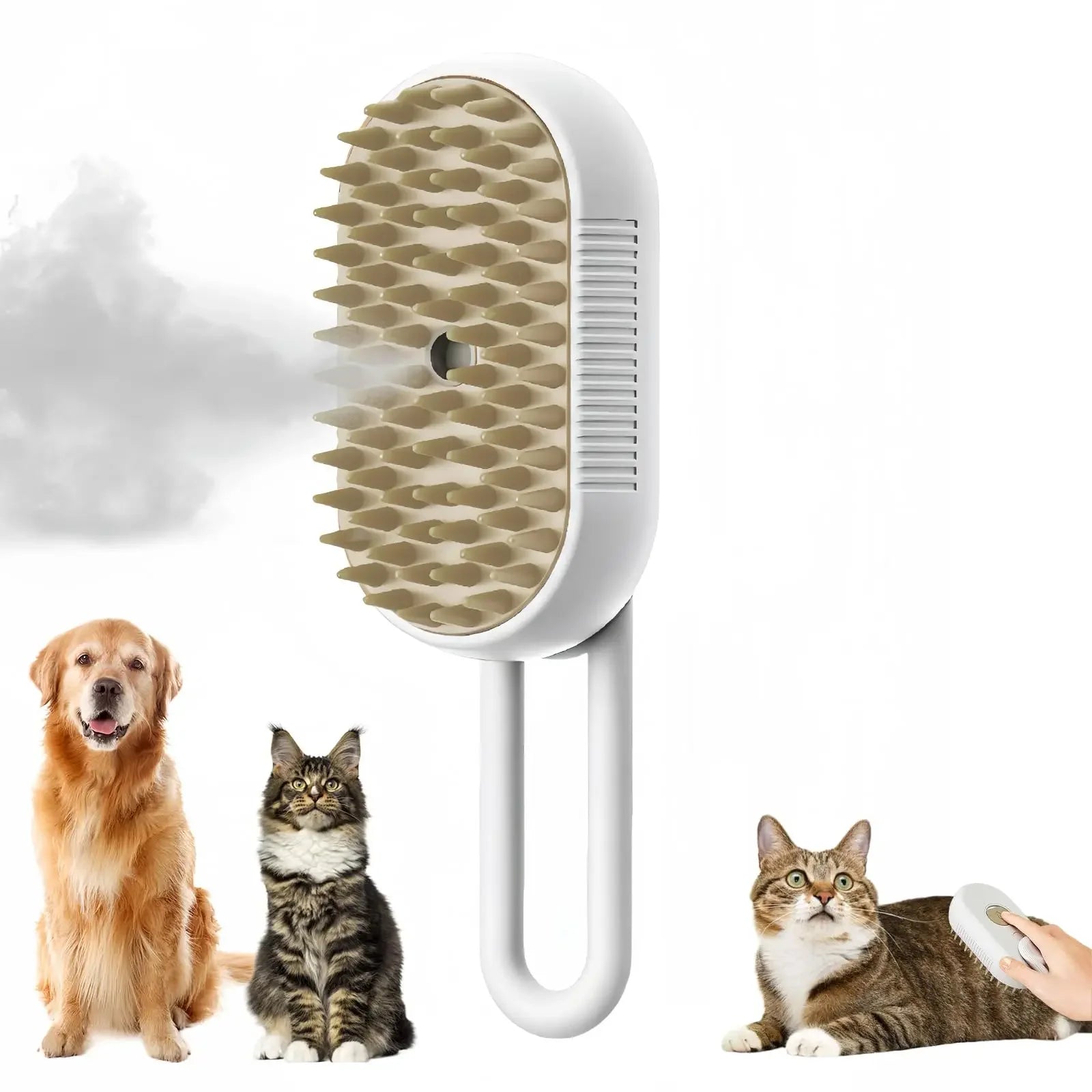 Revolutionary 3-in-1 Cat and Dog Grooming Brush with Steam Spray – Effortlessly Remove Hair and Pamper Your Pet!