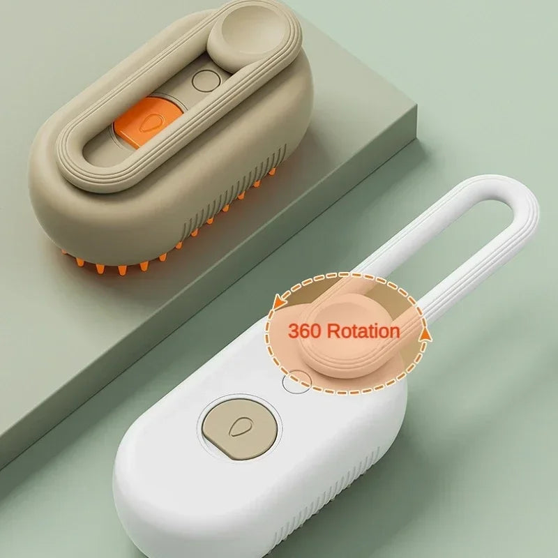 Revolutionary 3-in-1 Cat and Dog Grooming Brush with Steam Spray – Effortlessly Remove Hair and Pamper Your Pet!