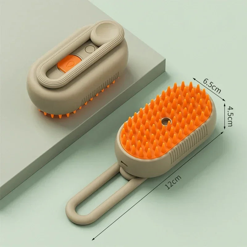 Revolutionary 3-in-1 Cat and Dog Grooming Brush with Steam Spray – Effortlessly Remove Hair and Pamper Your Pet!