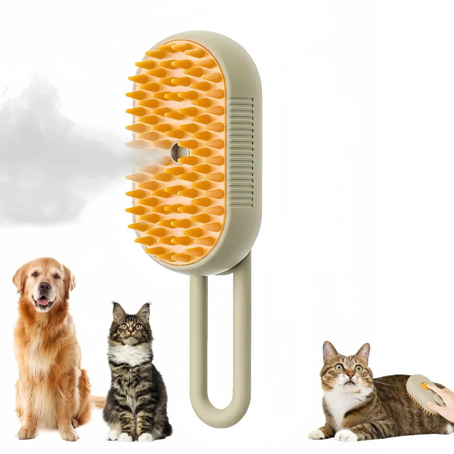 Revolutionary 3-in-1 Cat and Dog Grooming Brush with Steam Spray – Effortlessly Remove Hair and Pamper Your Pet!