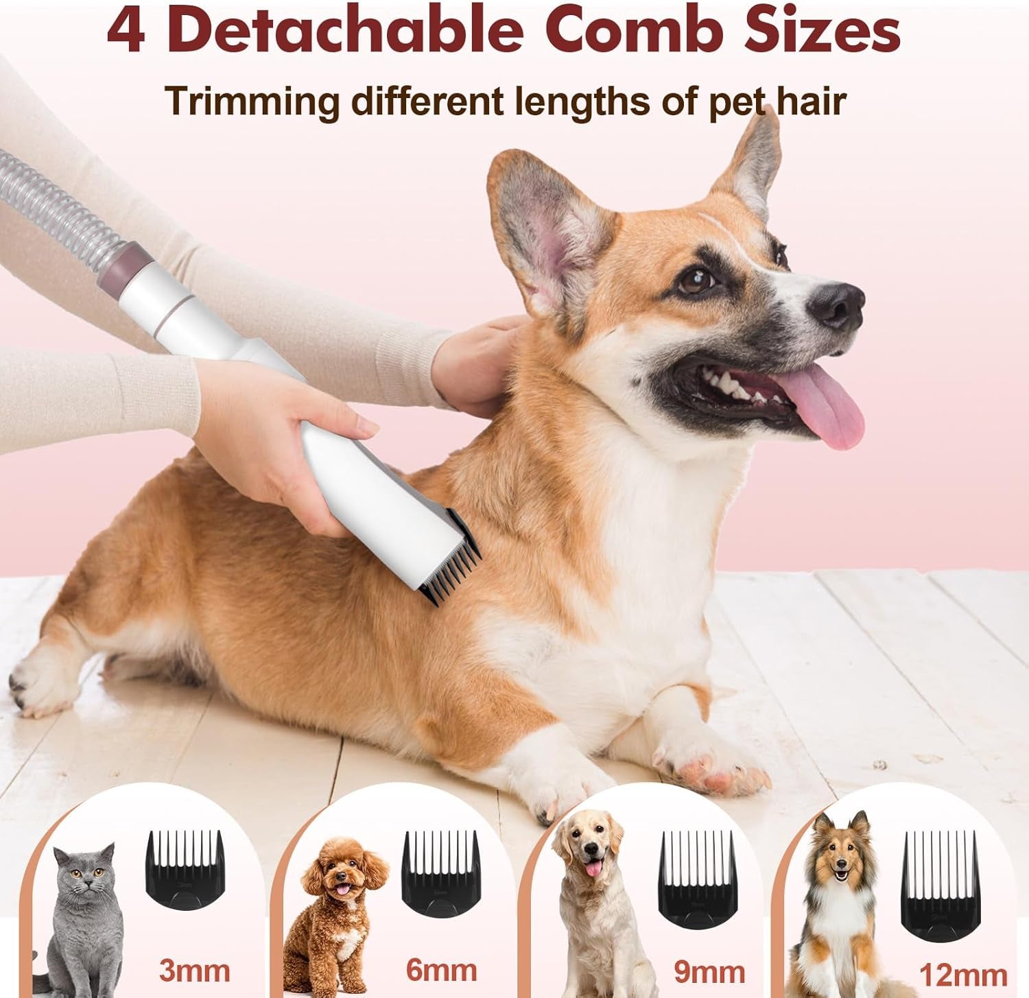 Ultimate Dog Grooming Kit: 3.2L Pet Grooming Vacuum with 12,000Pa Suction Power & 5 Essential Tools for Effortless Grooming