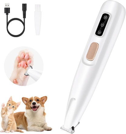Pet Micro Precision Trimmer, Multifunctional Pet Hair Trimmer Waterproof Rechargeable Shaver with LED Light for Paws Eyes Ears Face Buttocks for Small Dogs and Cats，50Db Quiet Shave.