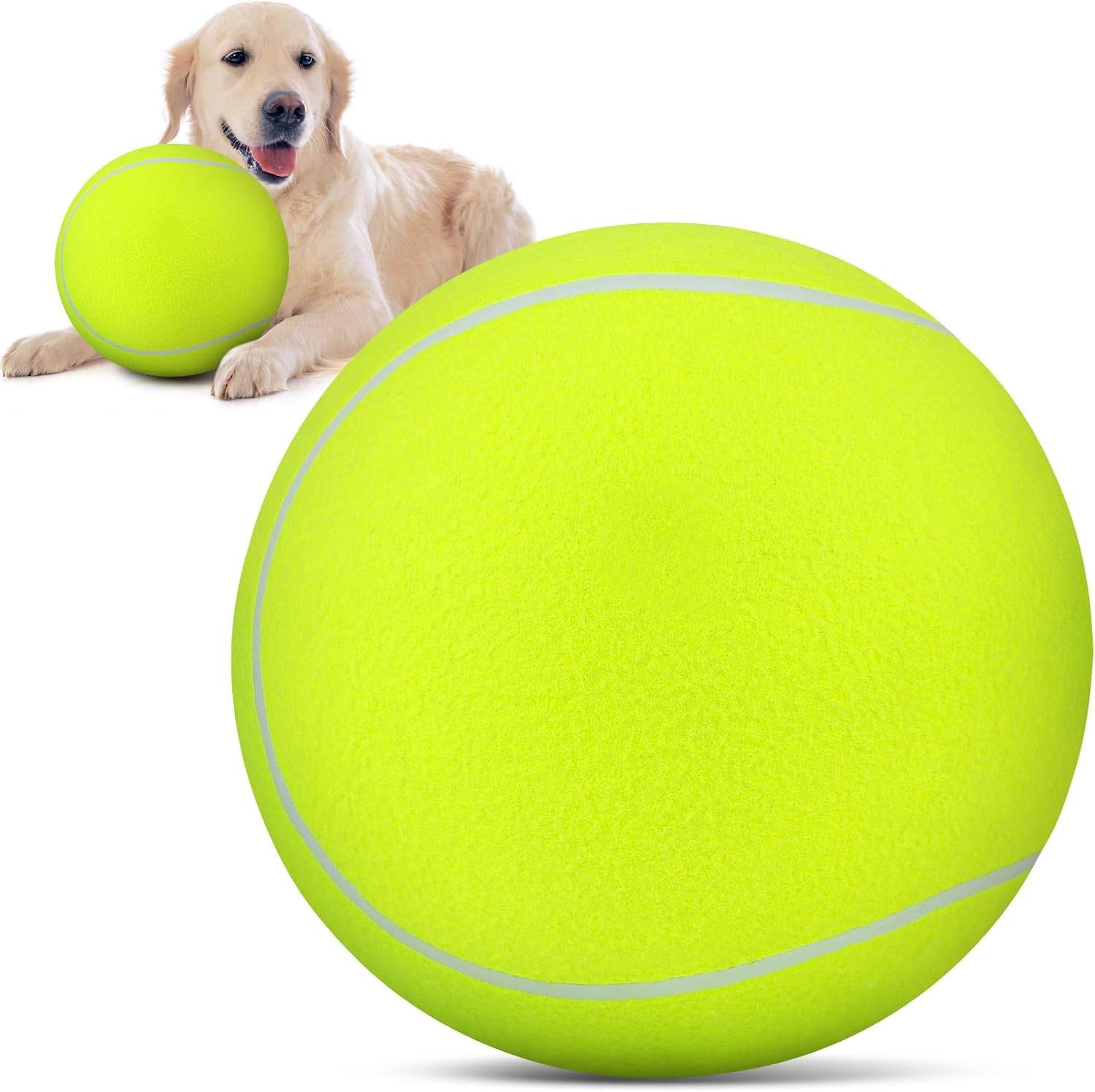 Giant Large Tennis Ball for Dogs: 9.5" Premium Balls for Dog for Outdoor Play Chasing, Big Tennis Ball Dogs Toy, Tennis Ball for Small Medium Large Dogs, Pet Ball Birthday, Yellow