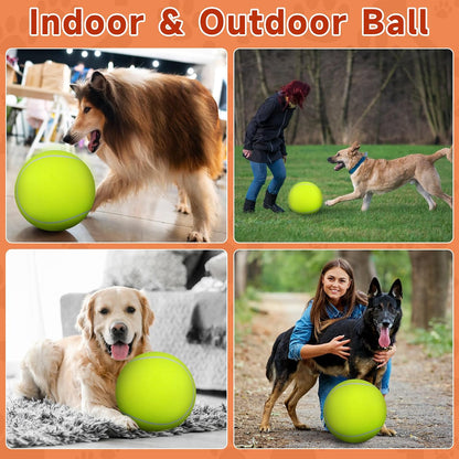 Giant Large Tennis Ball for Dogs: 9.5" Premium Balls for Dog for Outdoor Play Chasing, Big Tennis Ball Dogs Toy, Tennis Ball for Small Medium Large Dogs, Pet Ball Birthday, Yellow