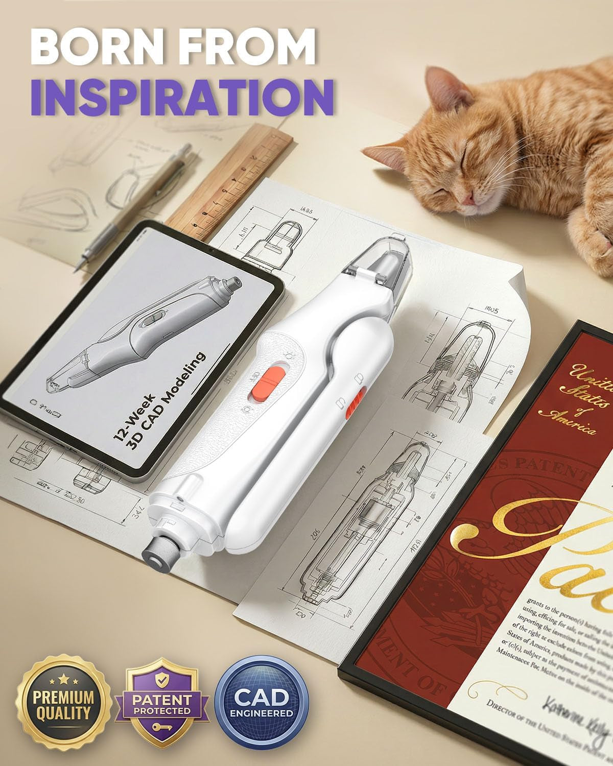 Ultimate 2-In-1 Cat & Dog Nail Clippers with LED Light - Safe, Quiet, and USB Rechargeable Trimmers for All Pet Sizes
