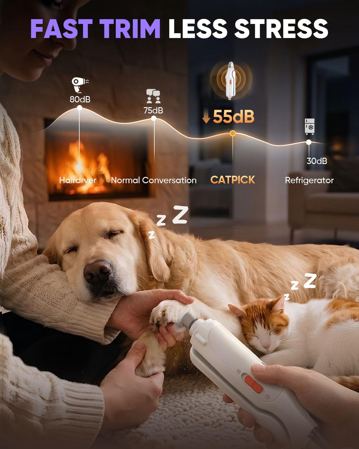 Ultimate 2-In-1 Cat & Dog Nail Clippers with LED Light - Safe, Quiet, and USB Rechargeable Trimmers for All Pet Sizes