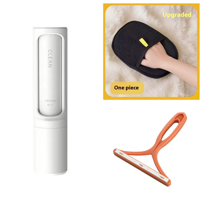 2-1 Reusable Pet Hair Remover Brush Lint Roller Portable Effective Self Cleaning Tool for Cat Dog Fur Hair Dust Removal Brush
